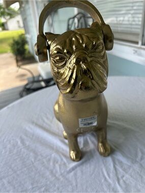 NEW Z Gallery Rare Bulldog Gold Color With Headphones No Longer In Production.